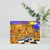 チェスのシリーズ,チェスの絵画,チェスの芸術 ポストカード (スタンド正面)