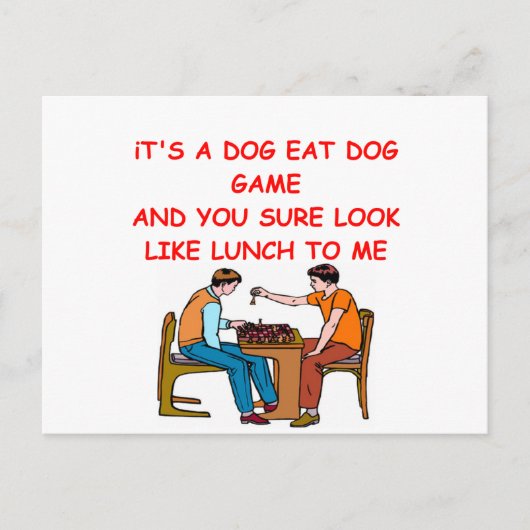 チェスのジョーク ポストカード (正面)