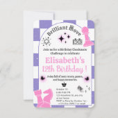 チェスのトーナメントの誕生日パーティーのための女の子テーマ2 招待状 (正面)