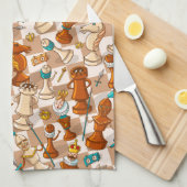 チェスのバトル キッチンタオル (四つ折り)