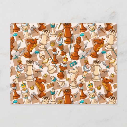 チェスのバトル ポストカード (正面)