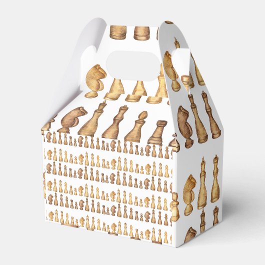 チェスのパターンのラッピング紙 フェイバーボックス (正面サイド)