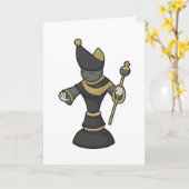 チェスのビショップの杖 チェス カード (黄色い花)