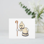 チェスのビショップ駒 ポストカード (スタンド正面)