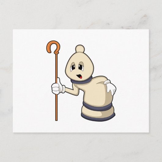 チェスのビショップ駒 ポストカード (正面)