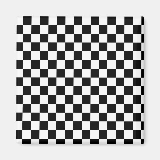 チェスのプレーヤーの白黒 マグネット (正面)