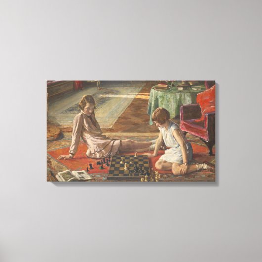 チェスのプレーヤー（John Laavery著） キャンバスプリント (正面)