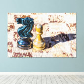 チェスのポーンと騎士 – 退役軍人 キャンバスプリント (インサイチュ (ウッドフロア))