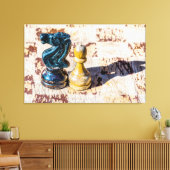 チェスのポーンと騎士 – 退役軍人 キャンバスプリント (インサイチュ (リビング))