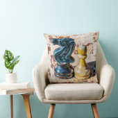 チェスのポーンと騎士 – 退役軍人 クッション (椅子)