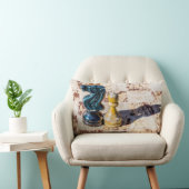 チェスのポーンと騎士 – 退役軍人 ランバークッション (椅子)