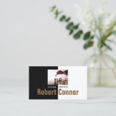 チェスのマスターゲームブラック&ホワイトビジネスカード 名刺 (スタンド正面)