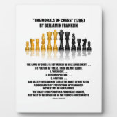 チェスのモラルBenjamin Franklin反射チェス フォトプラーク (正面)