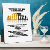 チェスのモラルBenjamin Franklin反射チェス フォトプラーク (側面)