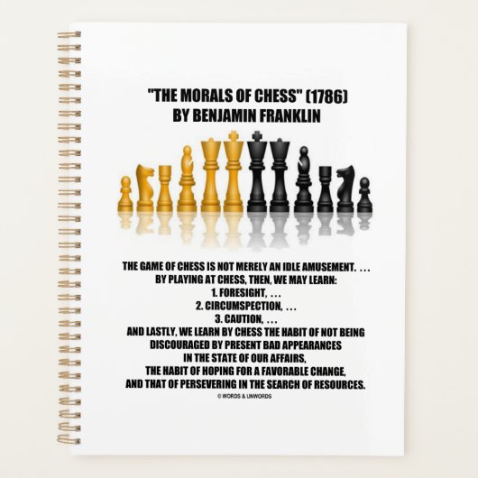 チェスのモラルBenjamin Franklin反射チェス プランナー手帳 (正面)