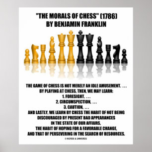 チェスのモラルBenjamin Franklin反射チェス ポスター