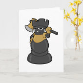 チェスのルックと斧 カード (黄色い花)