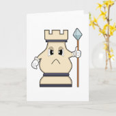 チェスのルークの駒の画像 カード (黄色い花)