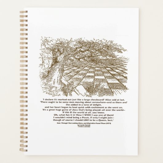 チェスのワンダーランドの大きなチェス盤ゲームのように プランナー手帳 (正面)