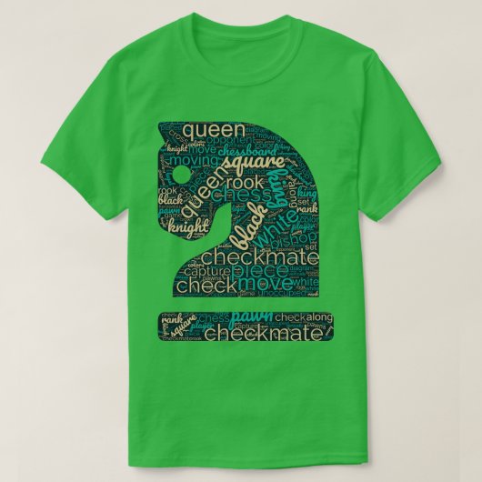 チェスのワードクラウド Tシャツ (デザイン正面)