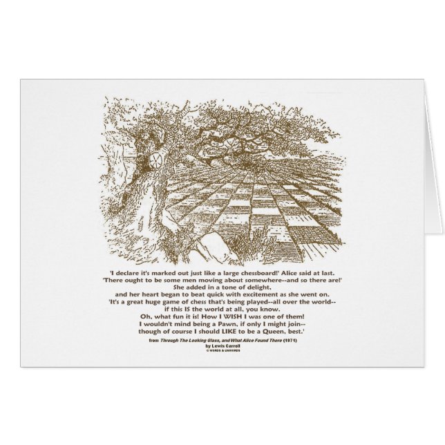 チェスの不思議の国の大きいチェス盤のゲームのように (正面横)