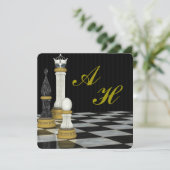 チェスの刺激を受けたでモノグラムのな招待状 招待状 (スタンド正面)