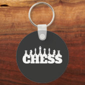 チェスの単語のホワイトピース戦略ゲーエレガントム キーホルダー (正面)