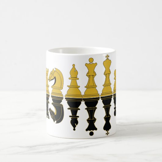 チェスの反射、チェスのマグ、ウィットtワイシャツ コーヒーマグカップ (中央)