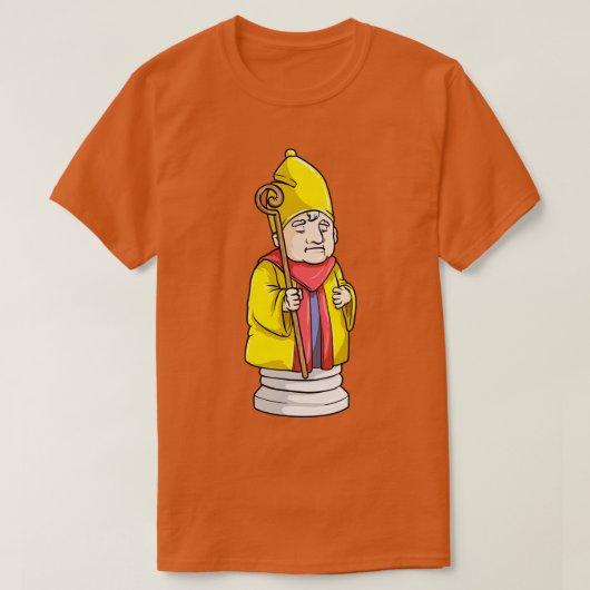 チェスの司教チェス・ピース Tシャツ (デザイン正面)