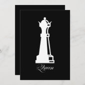 チェスの女王のハロウィン衣装 チェス好き 招待状 (正面/裏面)