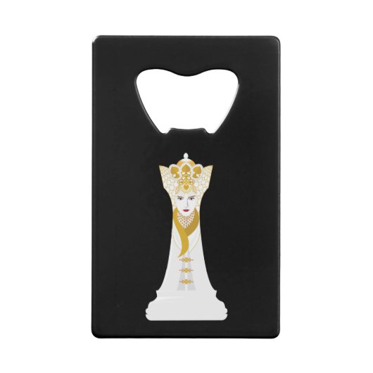 チェスの女王 クレジットカード栓抜き (正面)
