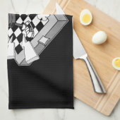 チェスの姿チェスのチェスのチェスマン遊チェス キッチンタオル (四つ折り)