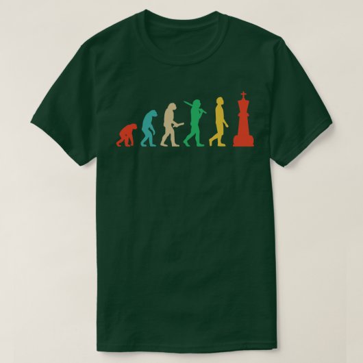 チェスの姿進化チェスプレーヤーキングチェス1 Tシャツ (デザイン正面)