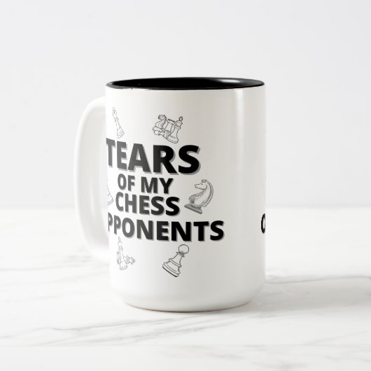 チェスの対戦相手の涙チェスの選手のためのギフト ツートーンマグカップ (正面左)