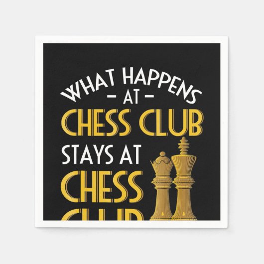 チェスの恋人|チェスクラブのユーモアで何が起こるか スタンダードカクテルナプキン (正面)