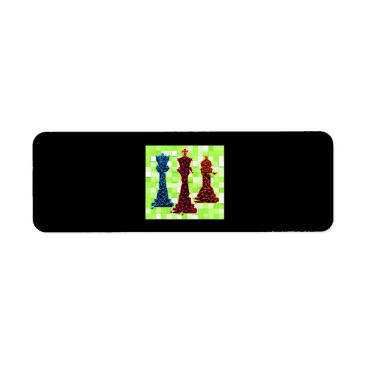 チェスの恋人 | Queen King Bishop Chess ラベル (正面)