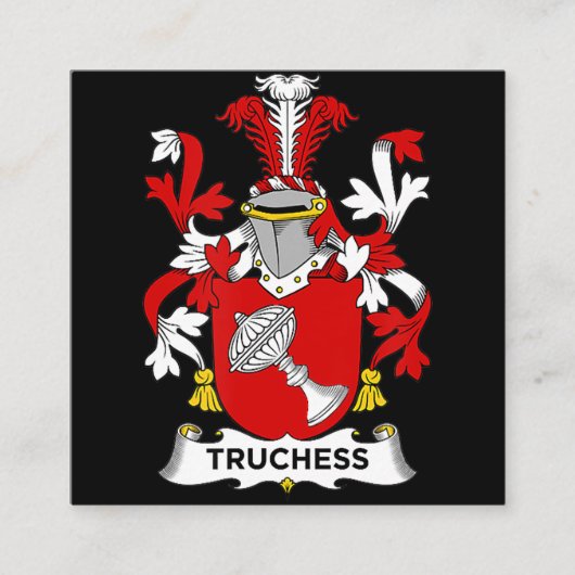 チェスの恋人 | Truchess Coat of Arms -家紋 スクエア名刺 (正面)