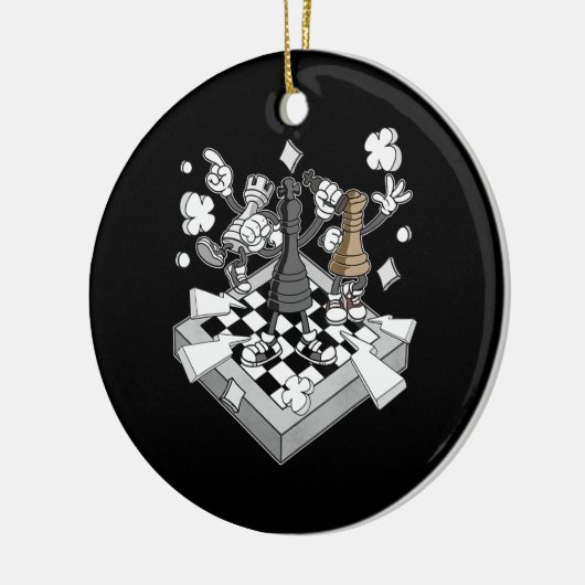 チェスの戦いの姿チェスマンチェックメイトチェ遊ス. セラミックオーナメント (左)