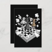 チェスの戦いの姿チェスマンチェックメイトチェ遊ス. 招待状 (正面/裏面)