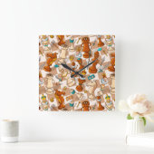 チェスの戦い スクエア壁時計 (ホーム)