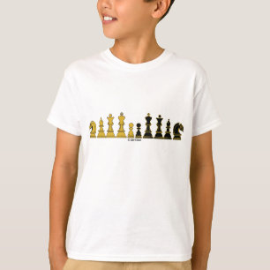 チェスの整列、子供のTシャツ、ウィットtワイシャツ Tシャツ