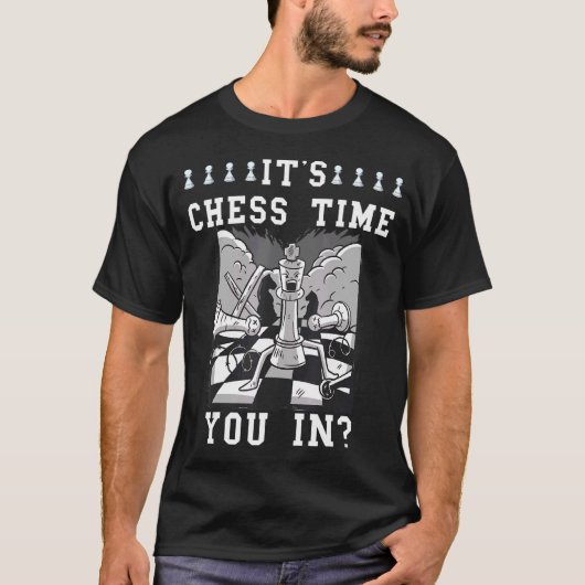 チェスの時間チェスクラブチェス盤チェス Tシャツ (正面)