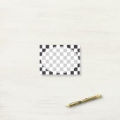 チェスの正方形のパターン – 黒+背景 ポストイット (デスク上)
