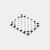 チェスの正方形のパターン – 黒+背景 ポストイット (アングル)