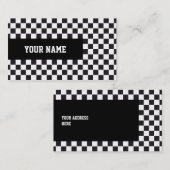 チェスの正方形パターン-黒 + あなたの背景 名刺 (正面/裏面)