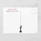 チェスの猫とマウスゲームサンタフルムーンクリスマス シーズンポストカード (裏面)