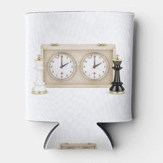 チェスの王及びチェスの時計 缶クーラー (正面)