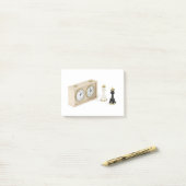 チェスの王様とチェスの時計 ポストイット (デスク上)