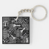 チェスの用語とピースの白黒ID784 キーホルダー (裏面)