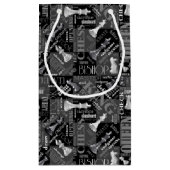 チェスの用語とピースの白黒ID784 スモールペーパーバッグ (裏面)